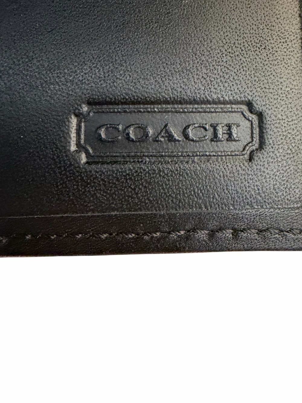 Coach Signature C Black Canvas Checkbook Cover (A565) - Picture 6 of 8